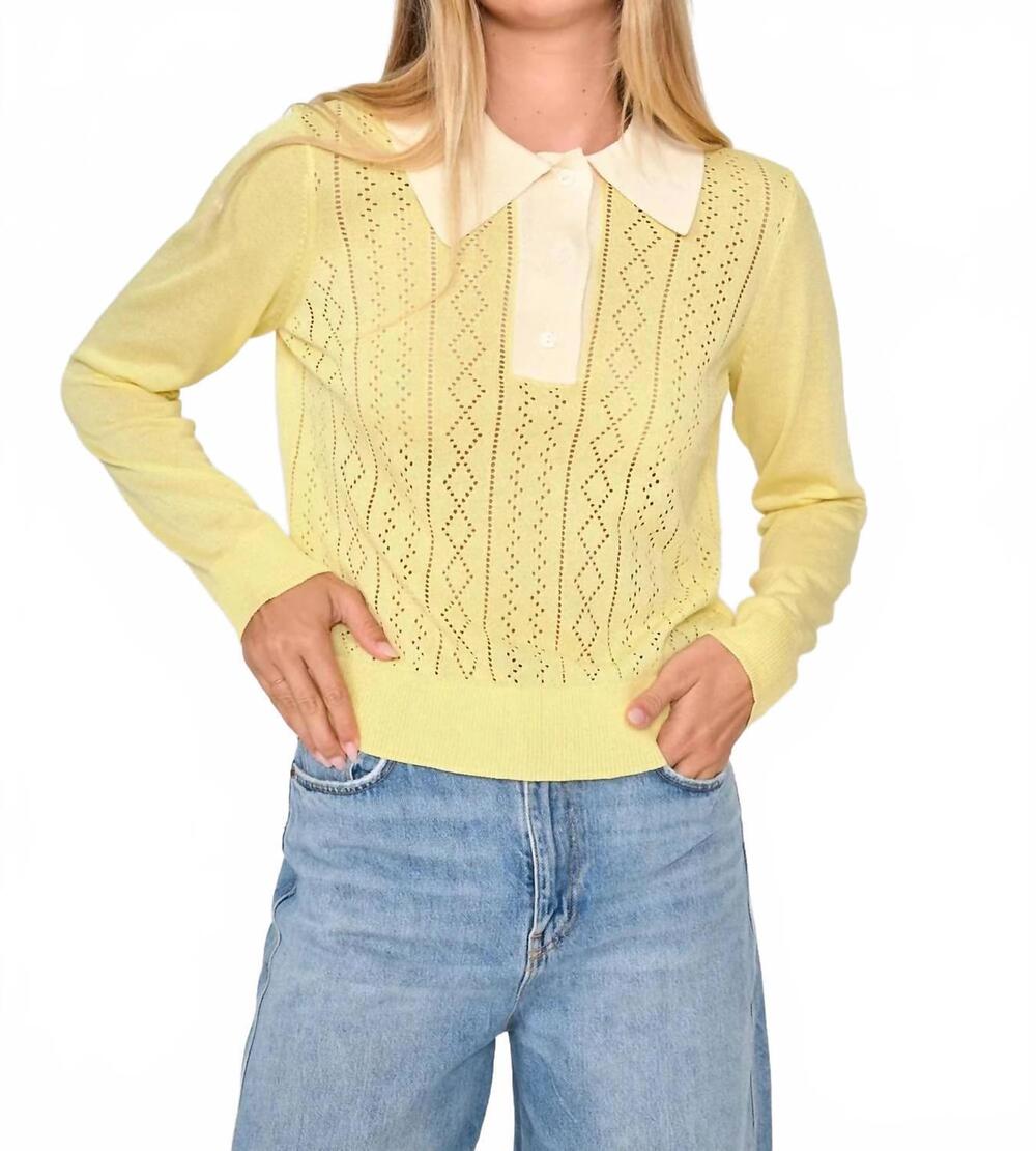 NEW DRA LOS ANGELES verona long sleeve top in butter yellow
